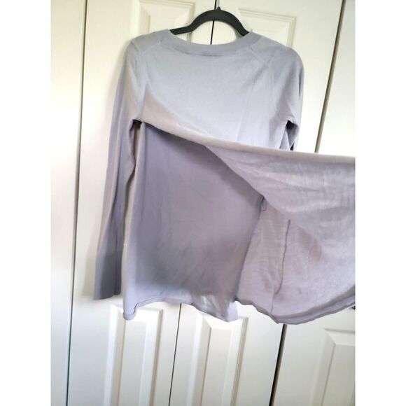 White House Black Market M Wool Blend Pullover Sweater Sz M Lavender Cross Back - Picture 3 of 7